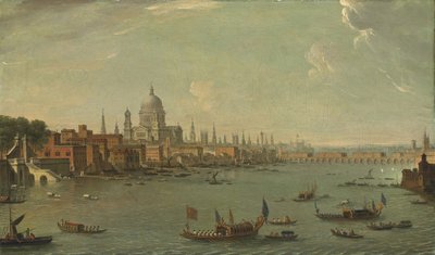 Fire udsigter over London: Themsen ser mod St. Pauls af Antonio Joli