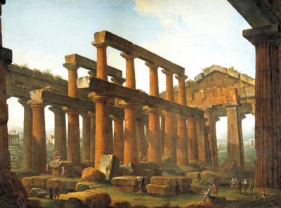 Poseidons tempel i Paestum af Antonio Joli