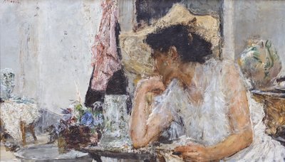 Kvinde på toilettet af Antonio Mancini