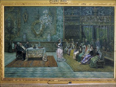 Gennemgang af læren i præstegården i Granada, slutningen af det 19. århundrede (olie) af Antonio Munoz Degrain
