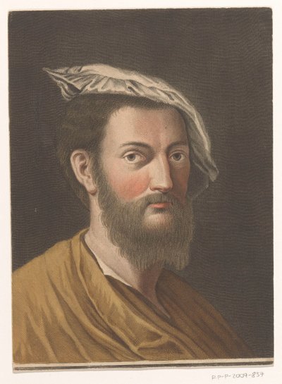 Portræt af kunstneren Francesco Primaticcio Portrætter af kunstnere (serietitel) af Antonio Pazzi