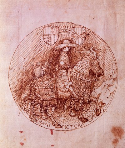 Design af Alfonso af Aragons medalje, af Antonio Pisanello (1395-1455) af Antonio Pisanello