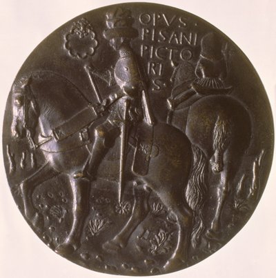 Portrætmedalje, bagside forestillende Gianfrancesco Gonzaga 13945-1444 på en hest, 1446-8 bronze for forside se 96843 af Antonio Pisanello