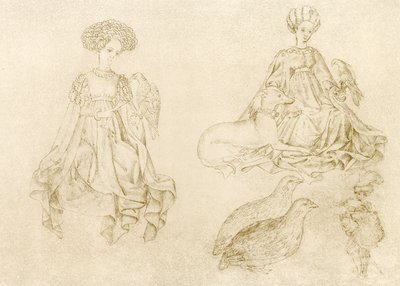 Kvinder med falk og mynde af Antonio Pisanello