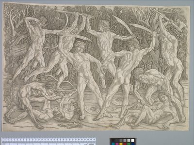 Nøgenslaget, ca. 1475 af Antonio Pollaiuolo