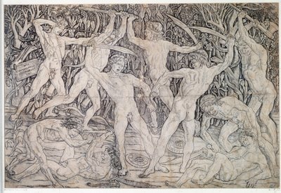 Kamp af nøgne krigere Tegning af Antonio Pollaiolo (Pollaiuolo eller Benci) (ca. 1431-1498) 1470 Department of Prints and Drawings, Uffizi Florence af Antonio Pollaiuolo