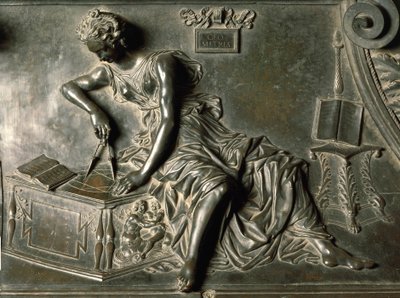 Geometri, detalje fra graven af Sixtus IV af Antonio Pollaiuolo (1432-1498), bronze, Peterskirken, Vatikanstaten af Antonio Pollaiuolo