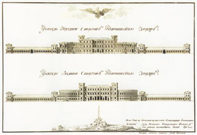 Facader af det store Gatchina-palads, 1781 af Antonio Rinaldi