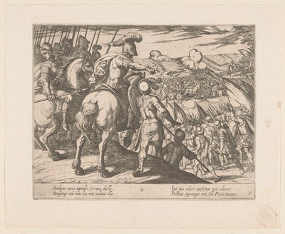 Alexander den Store fører en kamp Alexander den Stores gerninger (serietitel) Alexandri magni praecipvae res gestae (serietitel) af Antonio Tempesta