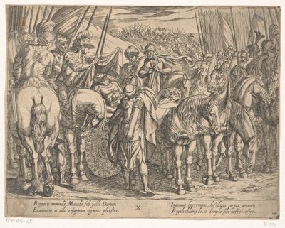 Alexander den Store finder liget af Darius Alexander den Stores gerninger (serietitel) Alexandri magni praecipvae res gestae (serietitel) af Antonio Tempesta