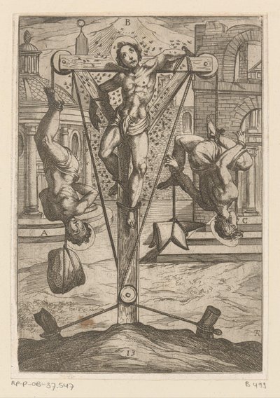 Insekteksponering og ophæng Tortur udsat af kristne martyrer (serietitel) Varia tormentorum et supplicioru crudelium (...) (serietitel) af Antonio Tempesta