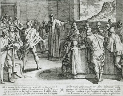 Rådslagning om, hvilke skridt der skal tages, da romernes nye tropper nærmer sig over Alperne af Antonio Tempesta