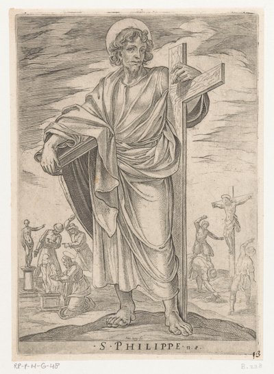Sankt Philip S. Philippe (titel på objekt) Kristus, Maria og apostlene (serietitel) af Antonio Tempesta