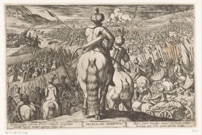 Etiopiernes nederlag Profligat Aethiopas (titel på objekt) Det Gamle Testamentes kampscener (serietitel) af Antonio Tempesta