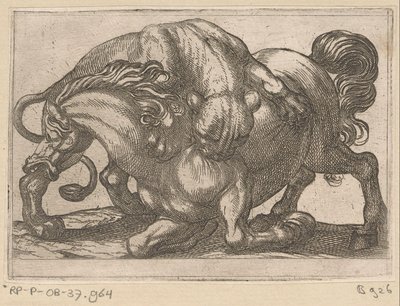 En løvinde angriber en hest Kampdyr (serietitel) af Antonio Tempesta