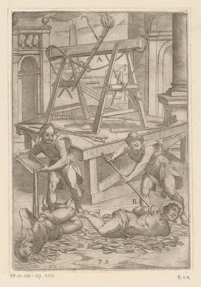 Tortur med kogende olie Tortur udsat af kristne martyrer (serietitel) Varia tormentorum et supplicioru crudelium (...) (serietitel) af Antonio Tempesta