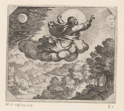 Gud skaber solen, månen og stjernerne Oprettelse (serietitel) af Antonio Tempesta