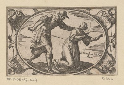 H. Columbina, fra datter af H. Austerius Romeinse martelaressen (serietitel) Imagini di moltes vergini Rom i martyrium (serietitel) af Antonio Tempesta
