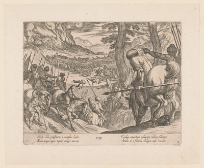 Alexander den Stores hær omringer fjendens styrker med ild Alexander den Stores gerninger (serietitel) Alexandri magni praecipvae res gestae (serietitel) af Antonio Tempesta