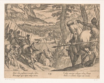 Alexander den Stores hær omringer fjendens styrker med ild Alexander den Stores gerninger (serietitel) Alexandri magni praecipvae res gestae (serietitel) af Antonio Tempesta