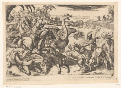 Strudsejagt Jagtscener (del 5) (serietitel) af Antonio Tempesta