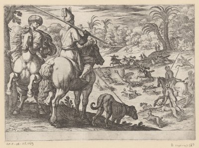 Strudsejagt Jagtscener (del 6) (serietitel) af Antonio Tempesta