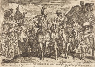 Lot og hans familie blev hjemkaldt af Abraham af Antonio Tempesta