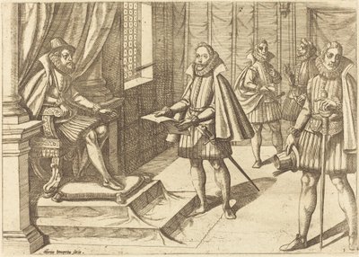 Filip II af Spanien på sin trone af Antonio Tempesta