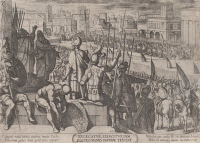 Plade 20: Elisha bringer den blindede syriske hær til Israels konge, fra..., ca. 1590-ca. 1610. af Antonio Tempesta
