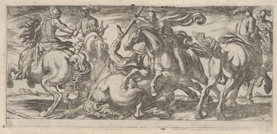 Seks kavalerister i kamp, fra Battle Scenes I, ca. 1590-1630. af Antonio Tempesta
