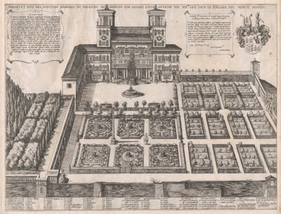 Mirror of Roman Magnificence: Monte Pincio Palace and Gardens, midten af ​​..., midten til slutningen af ​​det 16. århundrede. af Antonio Tempesta