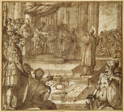 St Lawrence taler i nærværelse af præfekten Decius af Antonio Tempesta