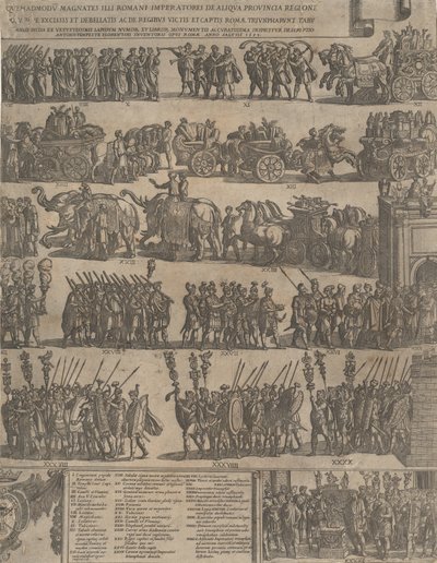 Triumf af en romersk kejser venstre side, 1603. af Antonio Tempesta