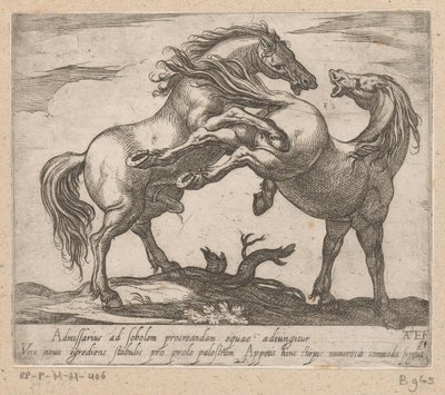 Twee parende paarden Paarden uit verschiedelden landen (serietitel) Med disse ledere vil du blive fejret som en leder med en viroru-mund. af Antonio Tempesta