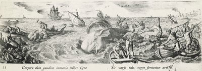 Hvaljagt, af Antonio Tempesta (1555-1630), gravering, Italien af Antonio Tempesta