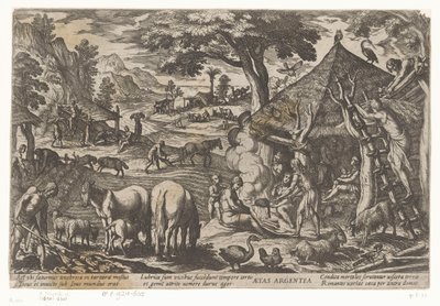 Sølvalder Aetas argentea (titel på objekt) Four Ages of the World (serietitel) af Antonio Tempesta