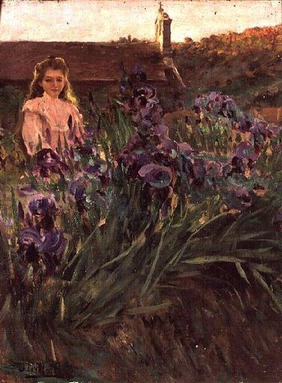 Pige nær Eremitagen (olie på lærred) af Antonio Utrillo I Viadera