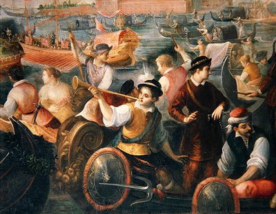 Catarino Cornaros udskillelse i Venedig i 1489 (detalje af 307885) af Antonio Vassilacchi