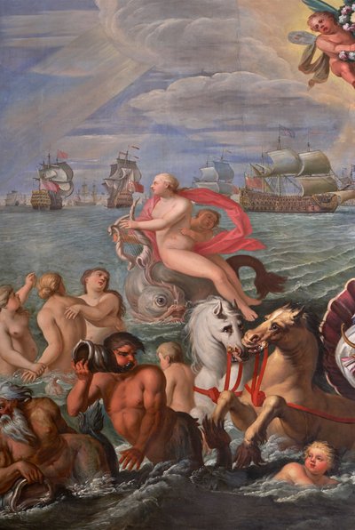 Detalje fra Dronningens Tegnestue af Antonio Verrio