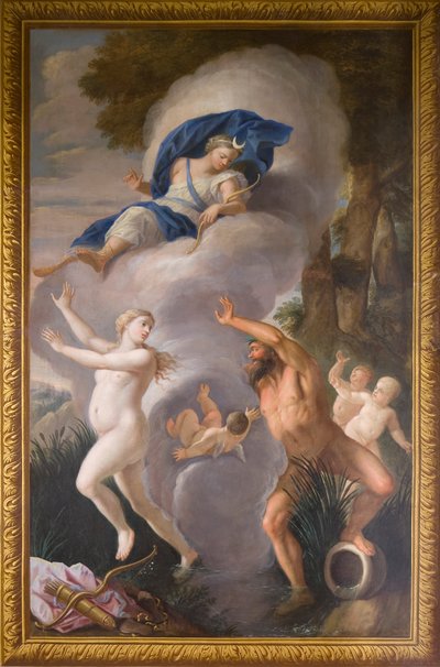 Vægmaleri fra nord, der viser Alpheus og Arethusa, Selskabshuset af Antonio Verrio