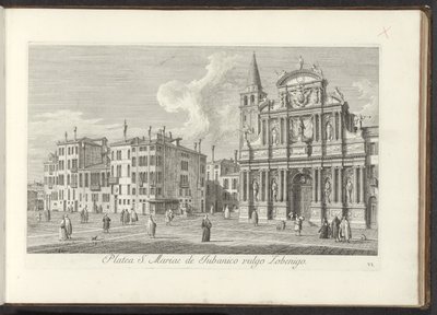 Udsigt på Campo Santa Maria Zobenigo te Venetië Område af S. Rocchi med samme tempel og skole (titel på objekt) Gezichten op bugemenen en pleinen in Venetië (serietitel) Den mest berømte udsigt over byen Venedig, fra det 38. panel af Antonius-kanalen, expr af Antonio Visentini