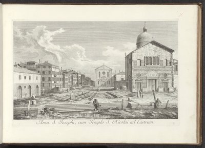 Se på Chiesa di San Giuseppe di Castello te Venetië St. Joseph-området med St. Nicholas-templet på slottet (titel på objektet) Gezichten op bugemenen en pleinen in Venetië (serietitel) Mere berømte udsigter over byen Venedig fra Antonius-kanalens malerier af Antonio Visentini