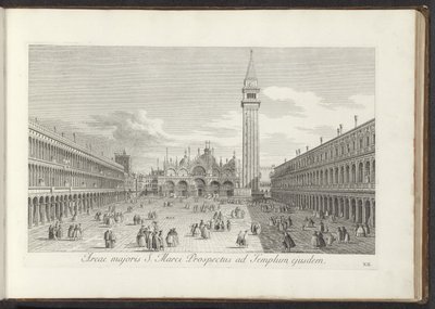 Se på San Marcoplein og San Marco i Venedig Markusprospekt til det samme tempel (titel på objektet) Gezichten op bugemenen en pleinen in Venetië (serietitel) Mere berømt udsigt over byen Venedig, fra Antonius-kanalens plader X af Antonio Visentini
