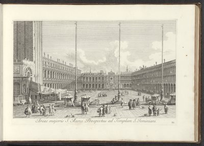 Se på San Marcoplein i Venedig St. Markus større område Prospekt til Sankt Jeminiani-templet (titel på objektet) Gezichten op bugemenen en pleinen in Venetië (serietitel) Mere berømt udsigt over byen Venedig, fra Antonius-kanalen, 38 luftpaneler af Antonio Visentini