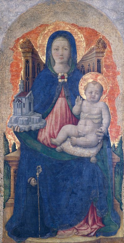 Madonna med barn, detalje af Praglia-altertavlen, af Antonio Vivarini (1418-før 1484), 67x33 cm af Antonio Vivarini