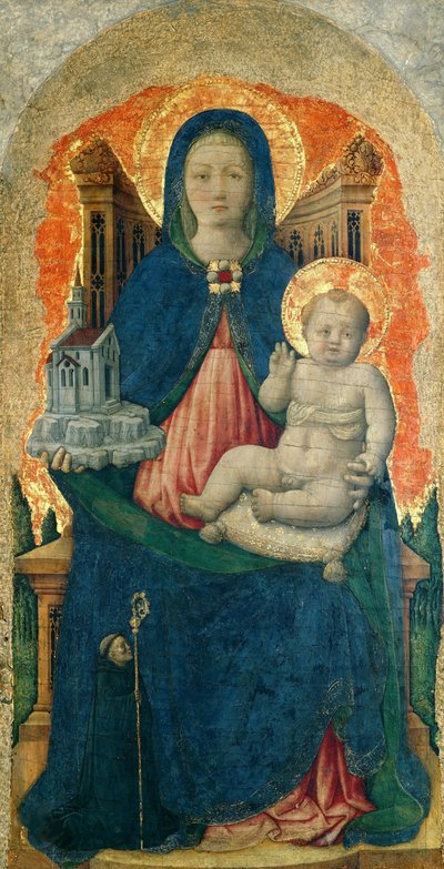 Jomfruen og barnet troner fra Praglia-polyptykonen, ca. 1448. af Antonio Vivarini