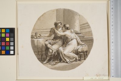 To elskende i et interiør af Antonio Zucchi