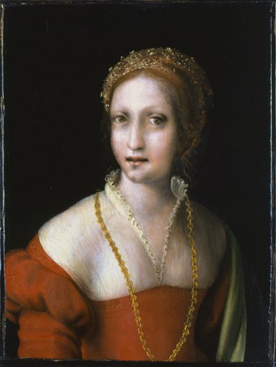 Italiensk: Portræt af en ung kvinde Portræt af en ung pige af Antonio da Correggio