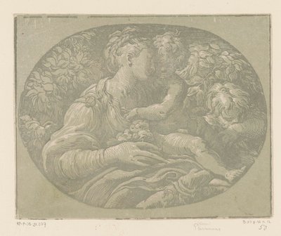 Maria med barn og Johannes Døberen Mary med rosen af Antonio da Trento