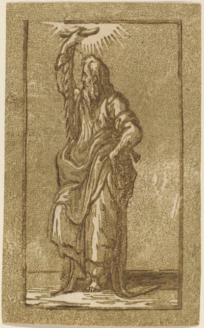 Saint Simon af Antonio da Trento after Parmigianino
